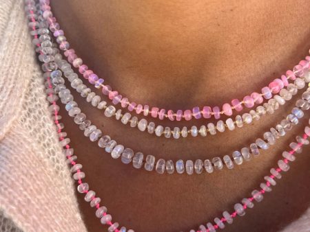 BON BON Baby Pink Fire Opal Necklace on Sale