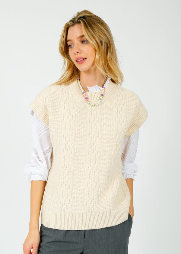 SLF Elina Marie Knit Vest in Birch Sale