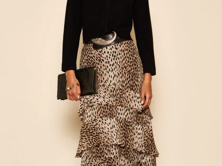 RIXO Preslee Skirt in Antelope Spot Black Sale