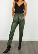 OW Gift Leather Trousers in Khaki on Sale