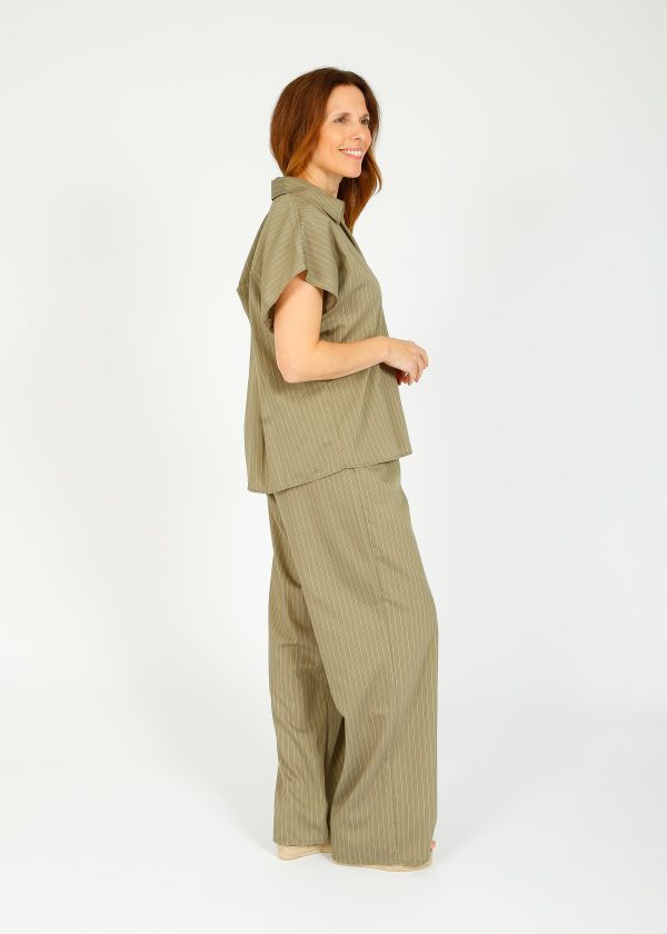 AV Oaky 10 Striped Trousers in Olive Raye Supply