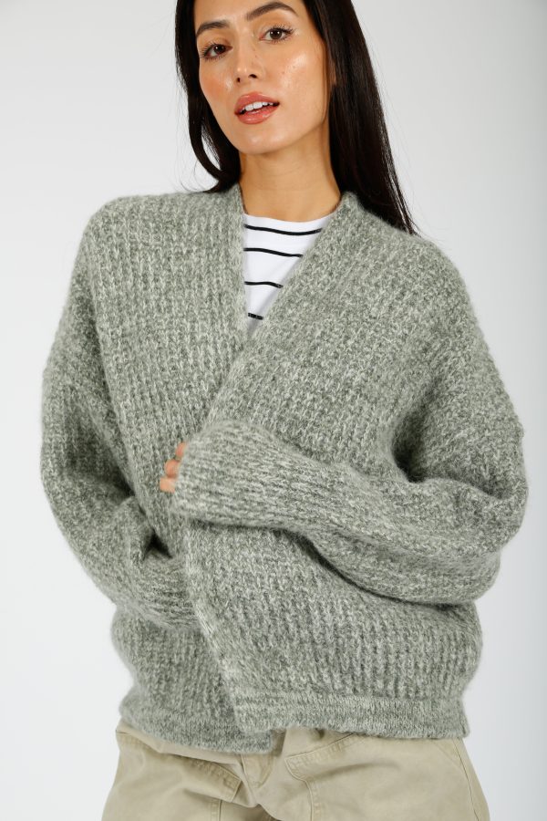 AV East 19 Open Cardigan in Tortue Melange Online Sale