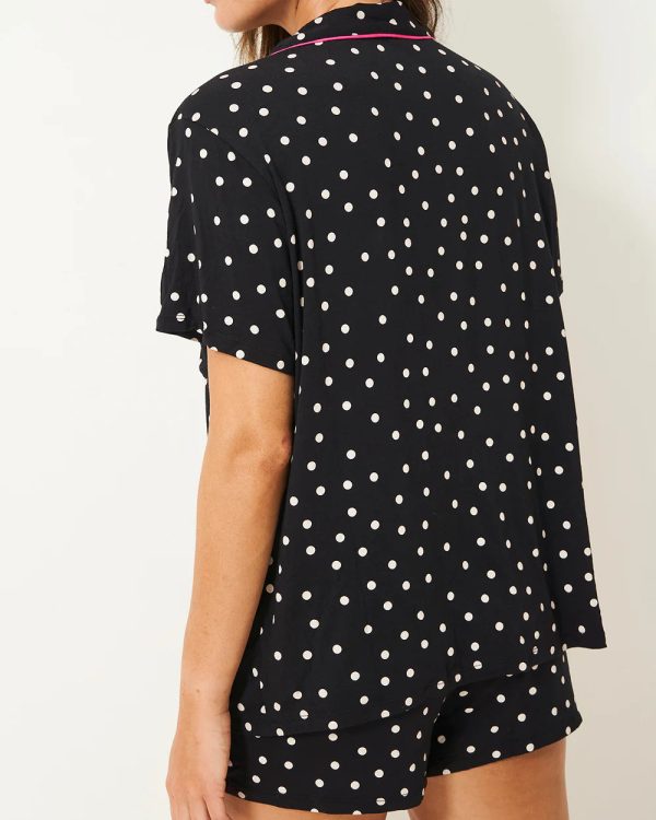 S&S Short PJ Set in Vintage Black Spot Online Hot Sale