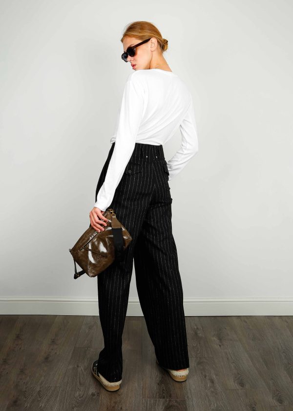 GG Journey Virgin Wool Pinstripe Trousers For Cheap