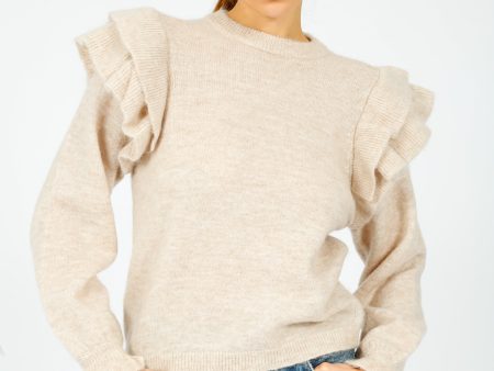 SLF Lulu Knit with Shoulder Frill in Birch Online Hot Sale