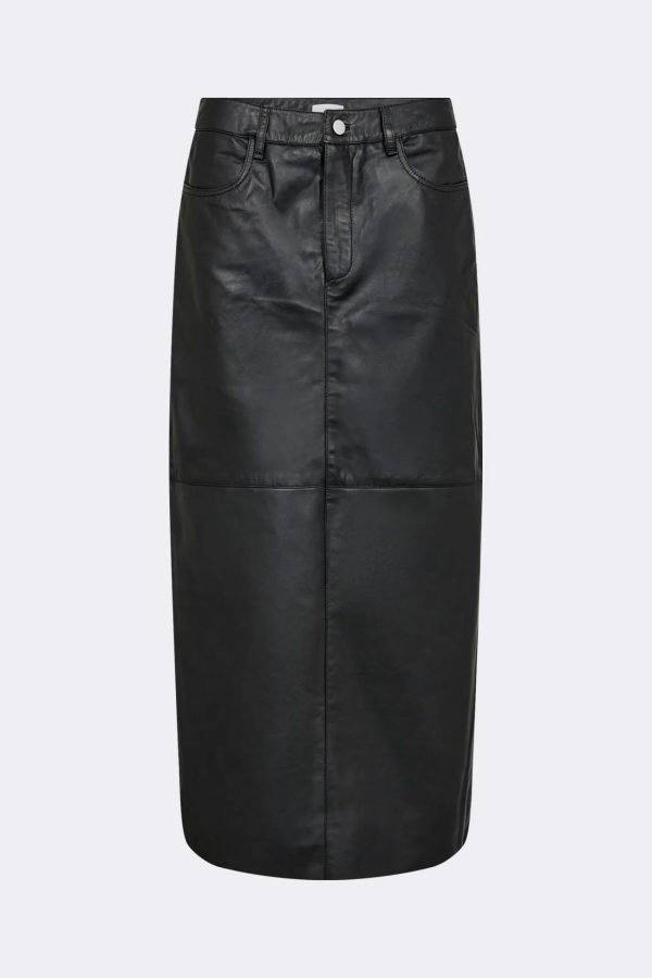 LR Globa Leather Skirt in Black Online Hot Sale