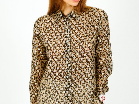 GG Leopard Boyfriend Shirt For Discount