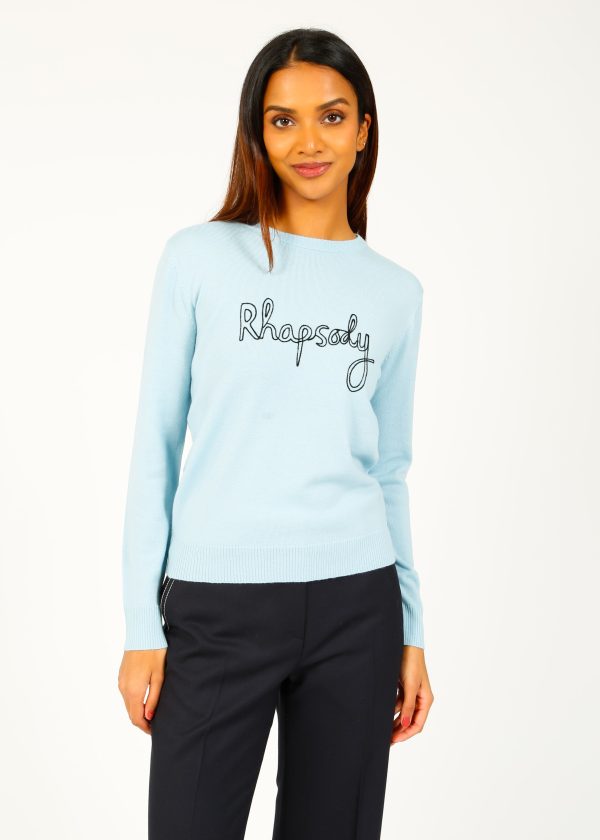 BF Rhapsody Chainstitch Jumper in Fifth Element Blue Online now