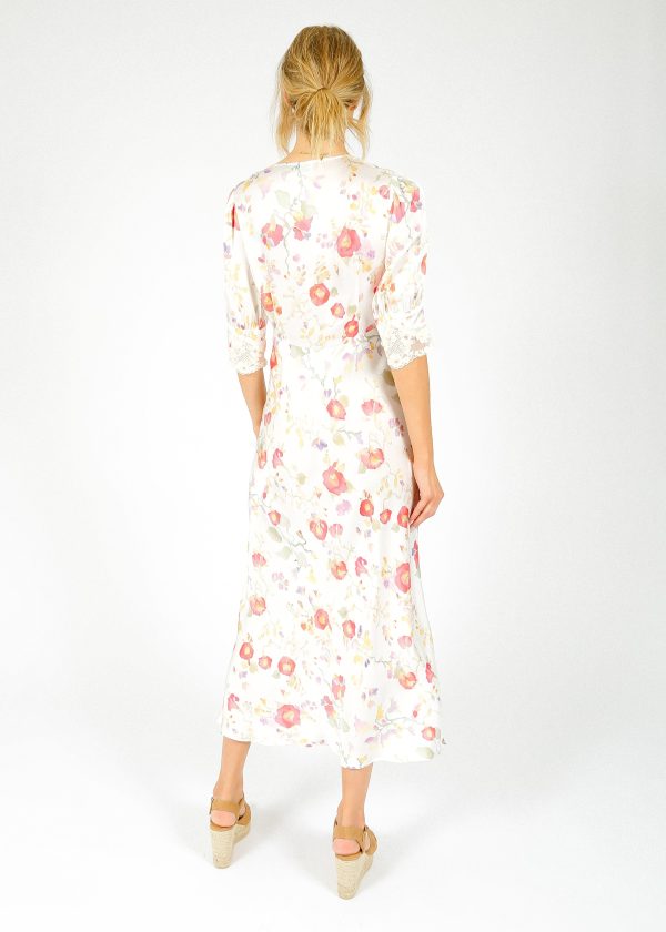 RIXO Simone Dress in Waterblossom Ivory Supply