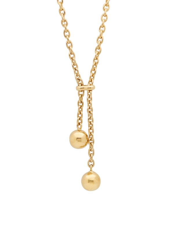 TS Double Ball Gold Lariat Necklace Online now