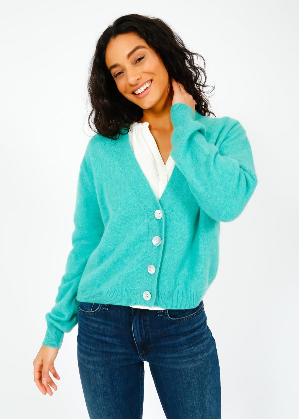 CRUSH Acai Fitted Cardi in Surf on Sale