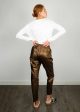 OW Gift Leather Trousers in Metallic For Cheap