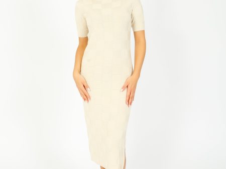 JOSEPH Dress Textured Vichy in Papyrus For Sale