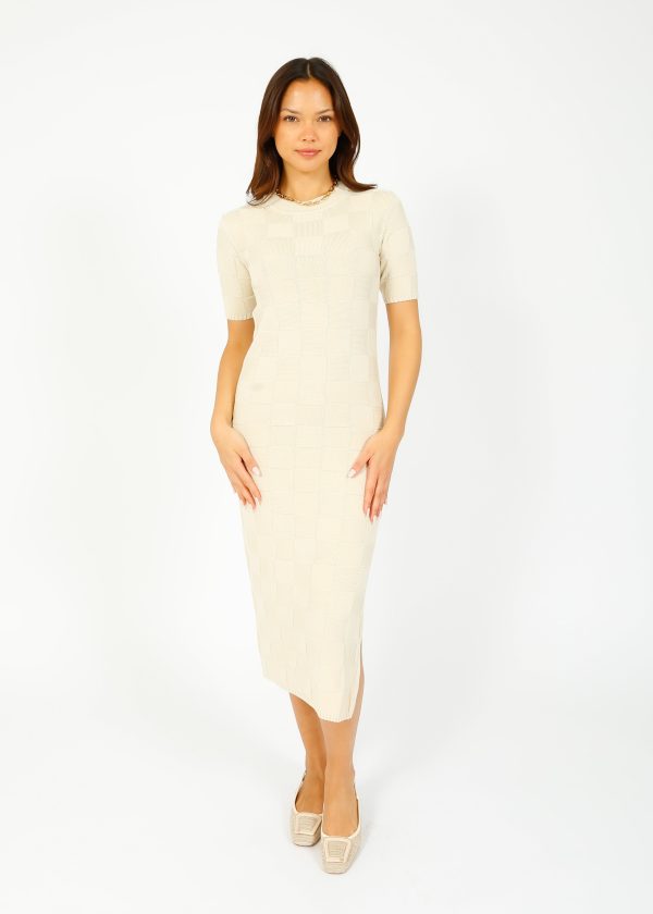 JOSEPH Dress Textured Vichy in Papyrus For Sale