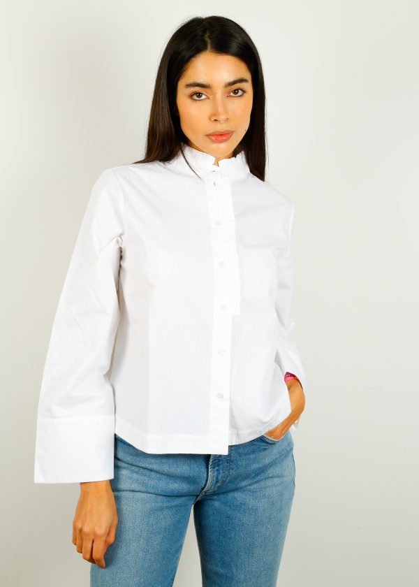 SLF Serafina Ruffled Shirt in White Online