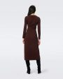 DVF Astrid Dress in Chestnut Brown Online Hot Sale