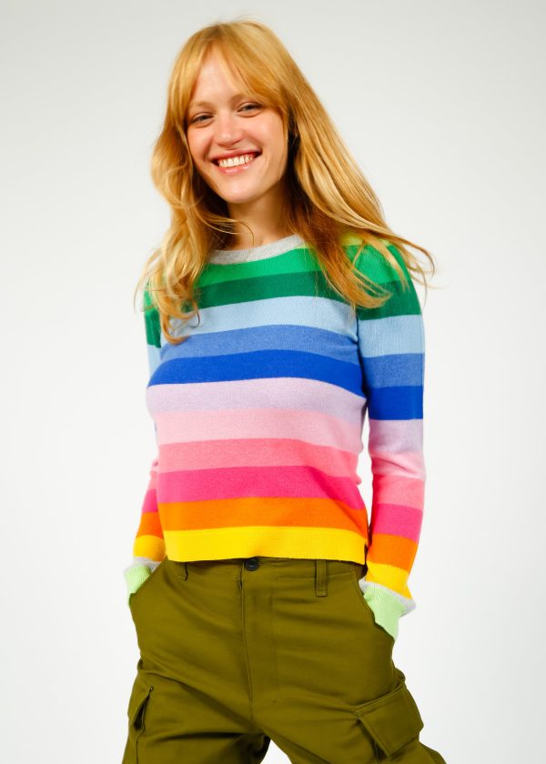 JU Multi Stripe Crew For Discount