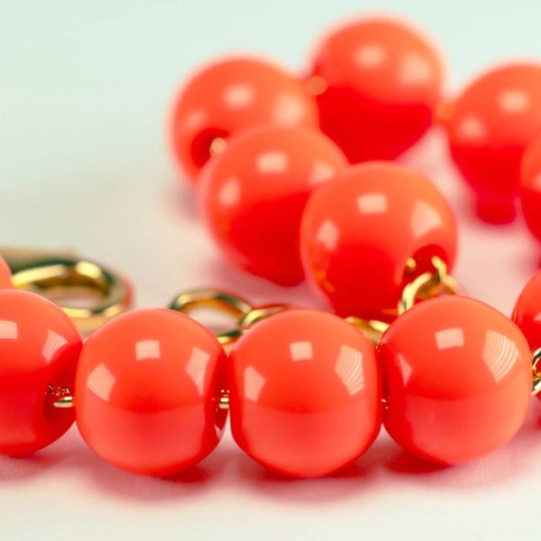 VBARONI Mini Beads Bracelet in Neon coral on Sale