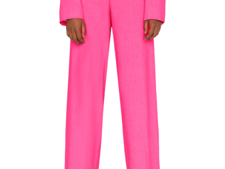 High Rise Wide Leg Trouser - Flamingo For Cheap