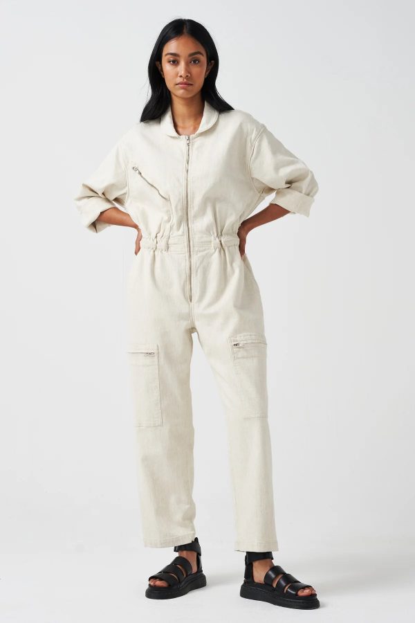 S&M Lorna Jumpsuit in Ecru Discount