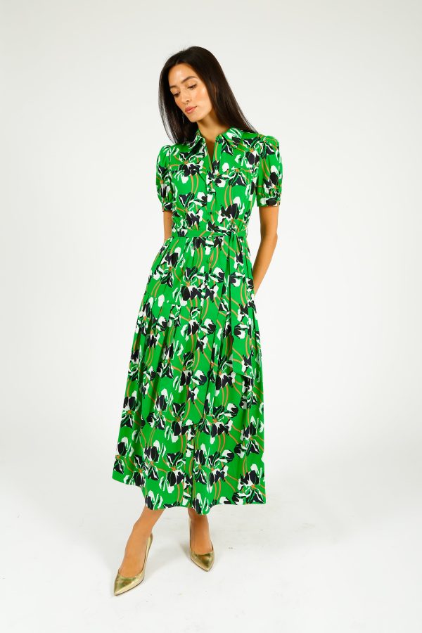 DVF Jonah Dress in Iris Green For Sale