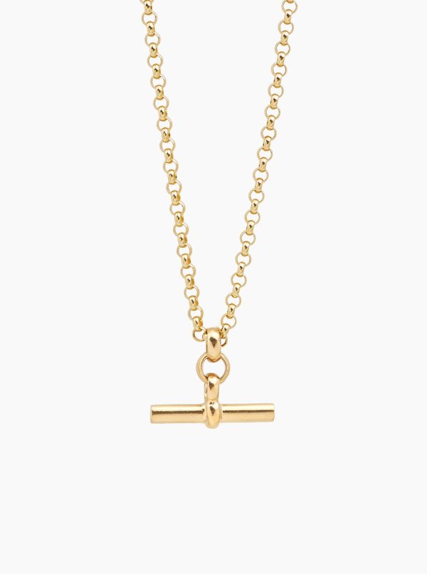 TS Medium Gold T-Bar on Chunky Belcher Chain Online Hot Sale