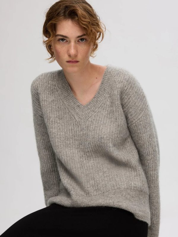 SLF Alva Melange Knit in Steel Grey Sale