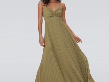 DVF Ima Dress in Olive Green Sale