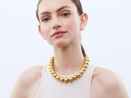 VBARONI  Small bead Necklace in Gold Vintage Online Hot Sale