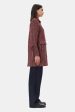 GANNI W0031 Woolen Check Midi Jacket in Racing Red Discount