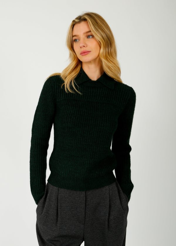 R&B Madix Polo Knit in Dark Green Online Hot Sale