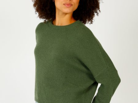 VK Oaklynn Boxy Knit Cashmere in Bronze Green Supply