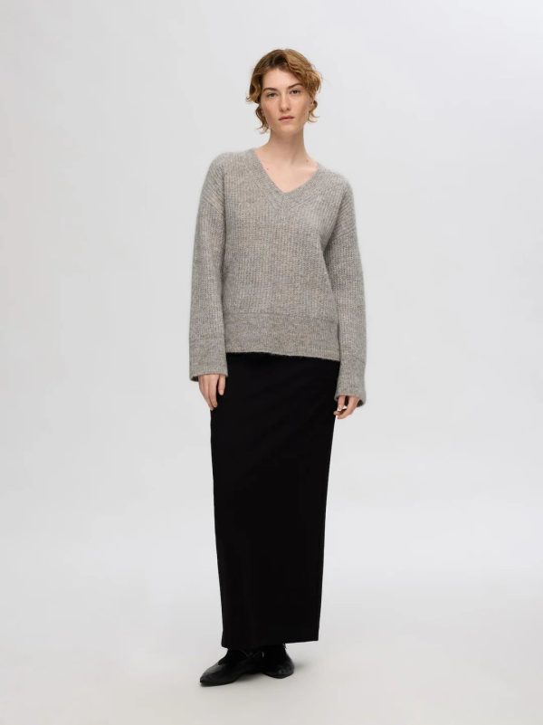 SLF Alva Melange Knit in Steel Grey Sale