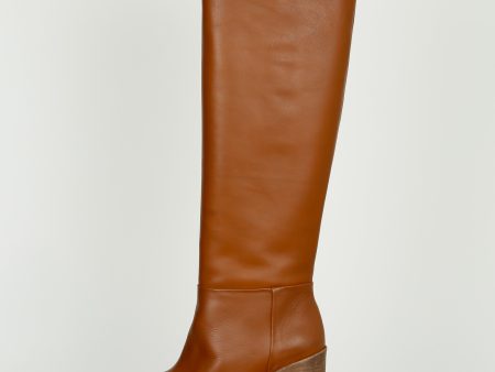 GG Vivienne Knee Leather Boot in Papaya Discount