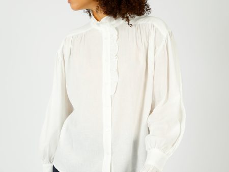 SUNCOO Lamour Blouse in White Online Sale