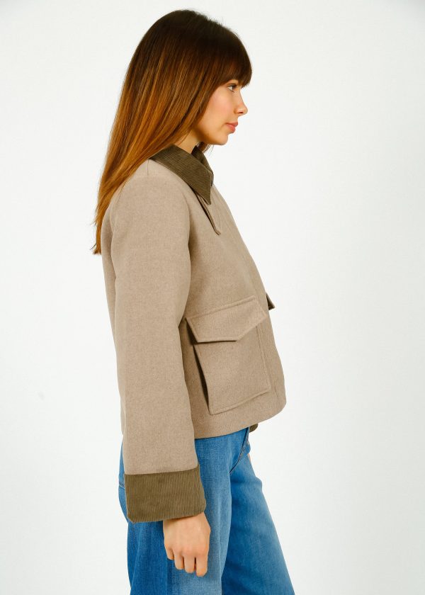 SLF Ashley Wool Jacket in Greige Hot on Sale