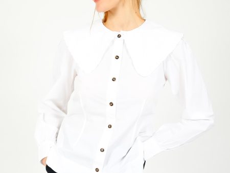 GANNI F5500 Fitted Shirt in White Discount