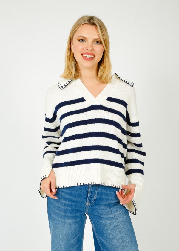 RAILS Athena Knit in Ivory Navy Stripe Sale