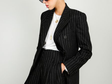 GG Journey Virgin Wool Pinstripe Blazer For Cheap