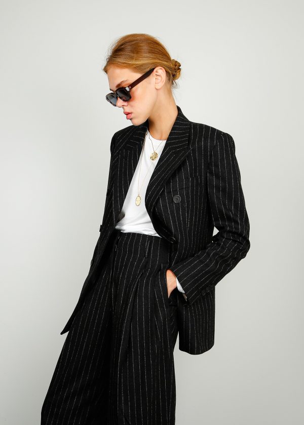 GG Journey Virgin Wool Pinstripe Blazer For Cheap