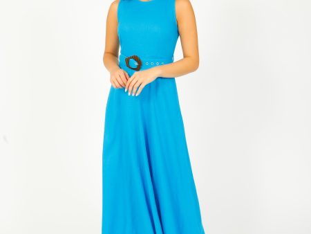 DVF Elliot Midi Dress in Cerulean Blue Supply