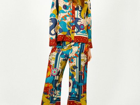 MM Fano Printed Trousers in Foulard Fantasy Online Hot Sale