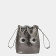 AH Drawstring Pouch Eyes in Anthracite Metal Mesh Fashion