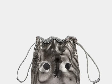 AH Drawstring Pouch Eyes in Anthracite Metal Mesh Fashion