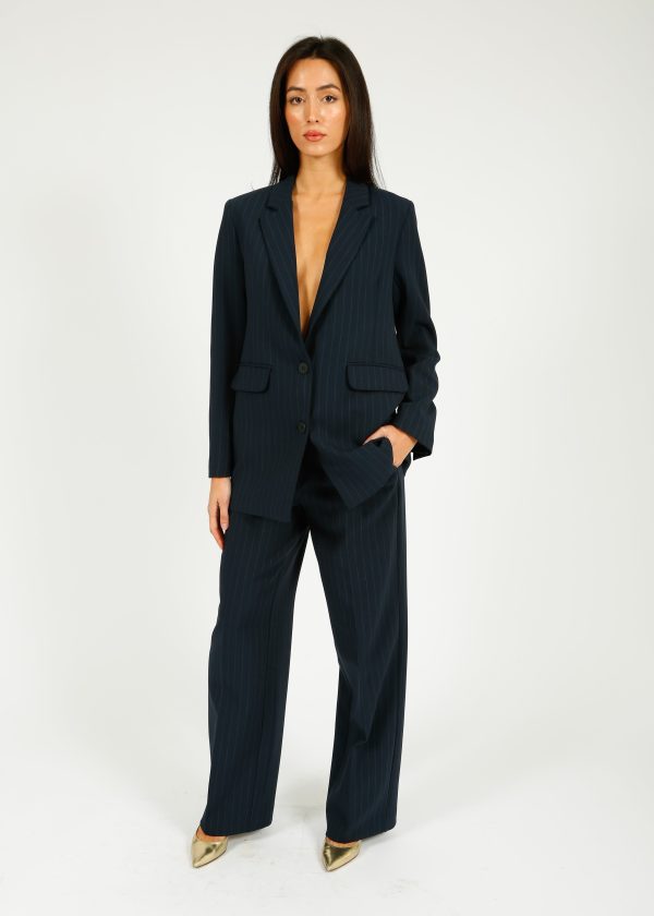 SLF Rita Relaxed Blazer in Dark Sapphire Pin Stripe Supply