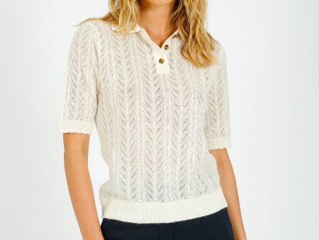 SLF Ria SS Collar Knit in Birch on Sale