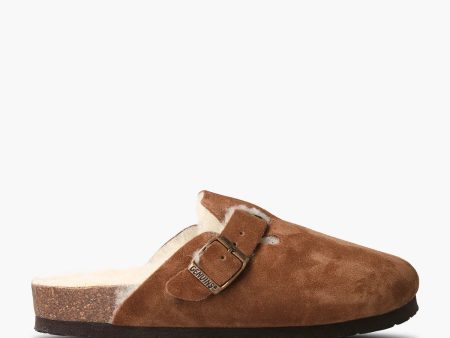 GENUINS Riva Velour Clog in Tan Online Hot Sale