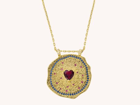 MYA BAY Ruby Heart Medallion Fashion