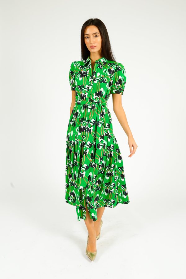 DVF Jonah Dress in Iris Green For Sale