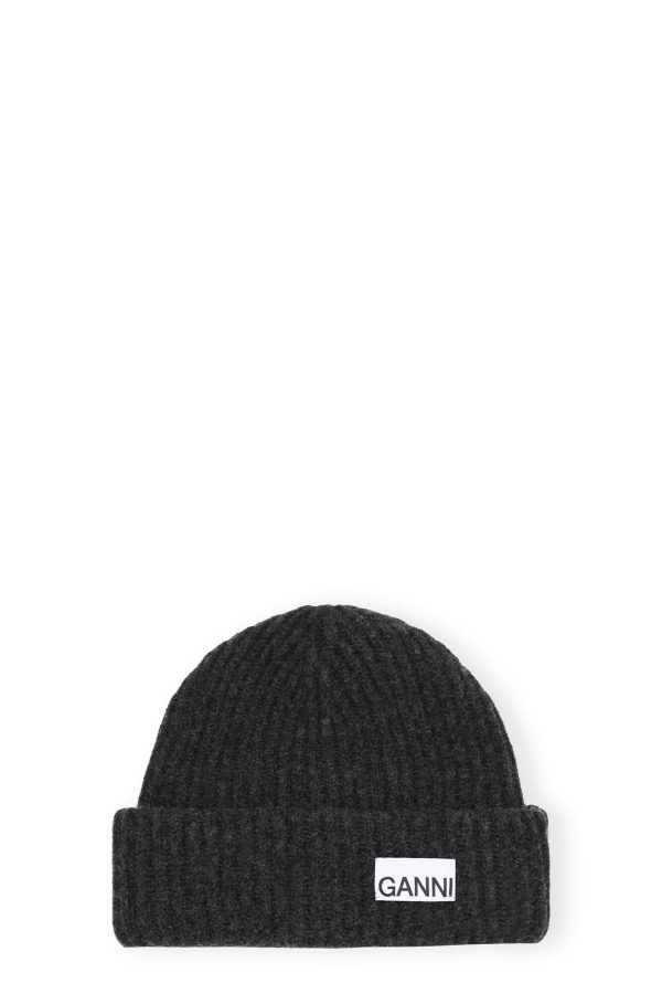 GANNI A5118 Rib Kit Beanie in Phantom Hot on Sale